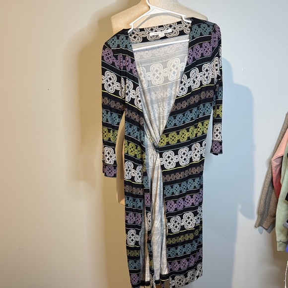 Diane von Furstenberg multicolor twist dress sz 4 - Picture 3 of 4